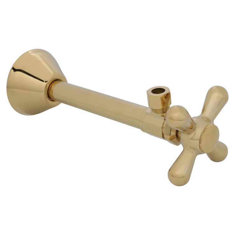 Cross Handle Angle Stop Shut Off Valve 1/2" Copper Sweat x 3/8" OD Compression Outlet