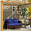 Avec un design moderne et un rembourrage - bleu pour la terrasse, la cour, le jardin, la construction de patio près de la piscine