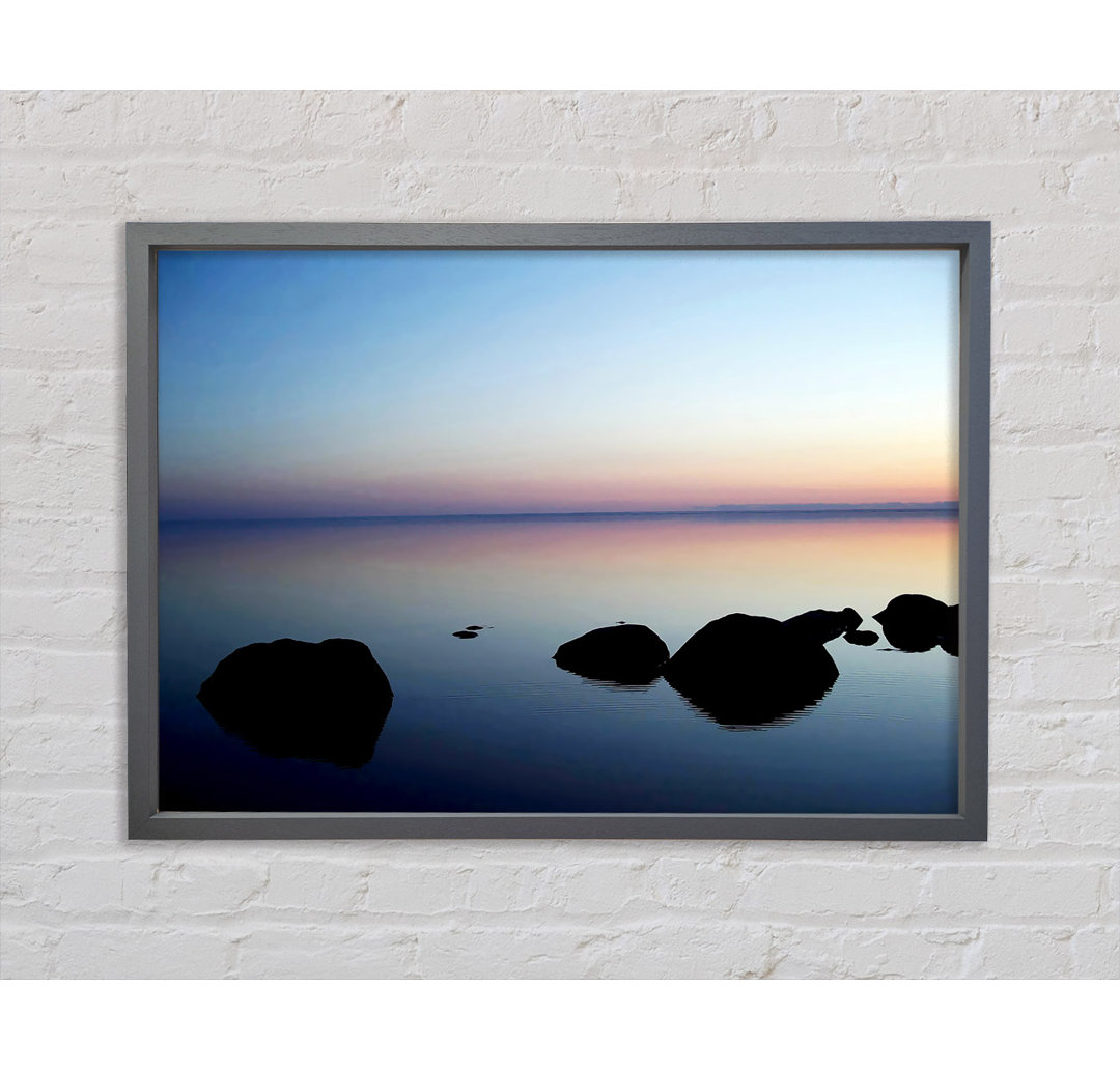 Tranquil Stepping Stone Ocean - Single Picture Frame Kunstdrucke auf Leinwand