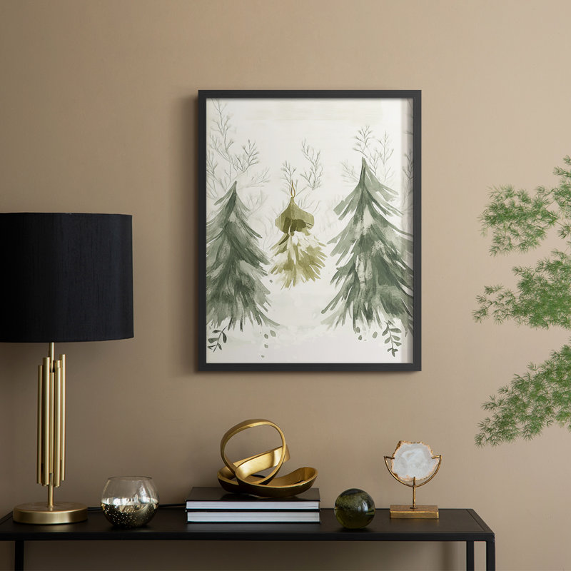 «Christmas Holiday Art», reproduction encadrée CECL XXXIV - bois massif, H 15 po x l 12 po, Noir, noir, noir, noir