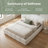 Cocoon King Size Platform Bed with Boucle Headboard and Footboard, Upholstered Grounded Block Design, Solid Wood Support, No Box Spring Needed, 800 lb Capacity-1407780092