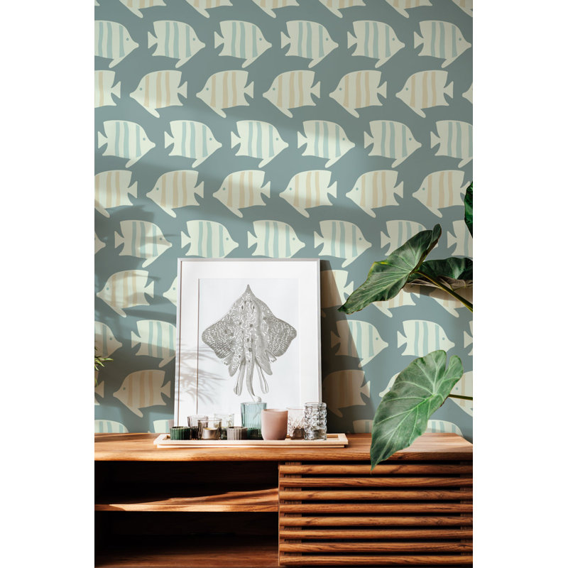 Poisson côtier - Papier peint vert tropical