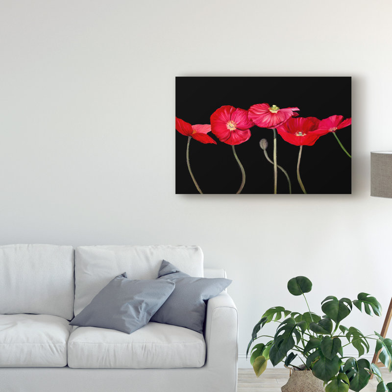 «Dramatic Poppies» par Sandra Iafrate - reproduction sur toile, H 12 po x l 19 po x P 2 po