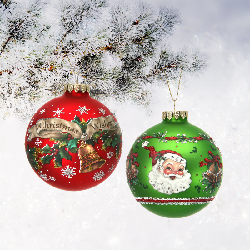 Ensemble de 6 boules de Noël en verre assorties