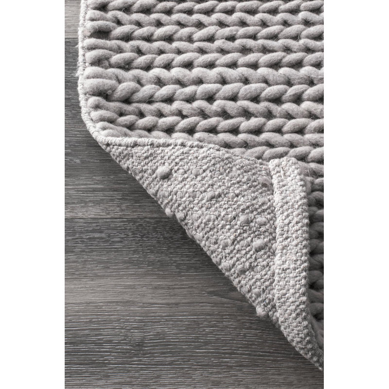 Makenzie Solid Colour Wool Hand Woven Area Rug, Rectangle 122 x 183cm