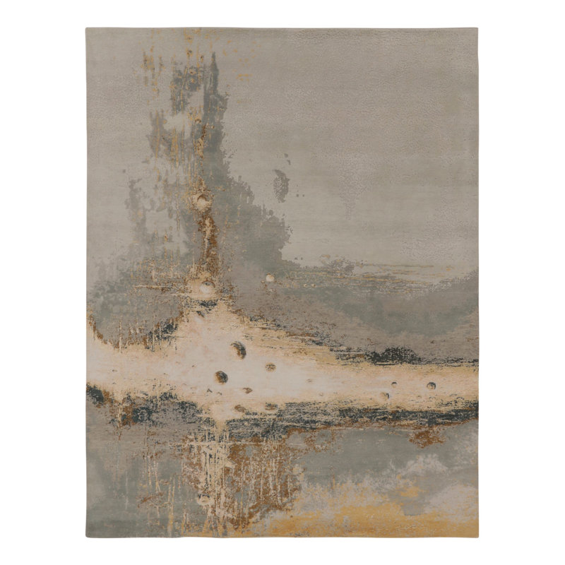 Modern Hand Knotted Abstract Area Rug