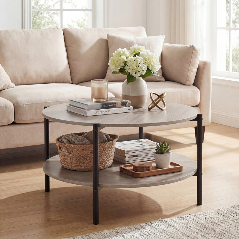 Coffee Table with Storage, Grey