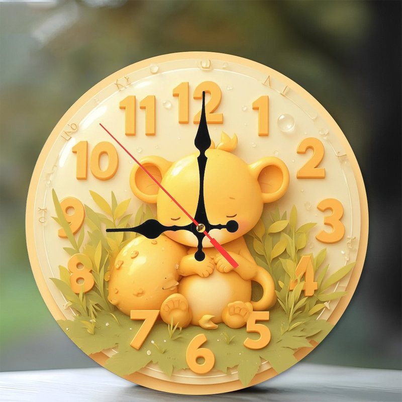 dessin de jolie horloge lion