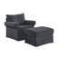 Fauteuil d'appoint rembourré très large avec repose-pieds rectangulaire-1011682852