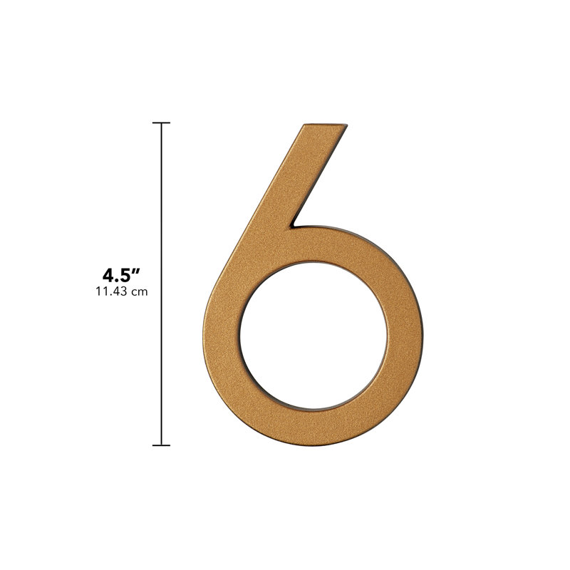 Stand-Off Modern 4.5 "Numéro 6, 6, Noir et or