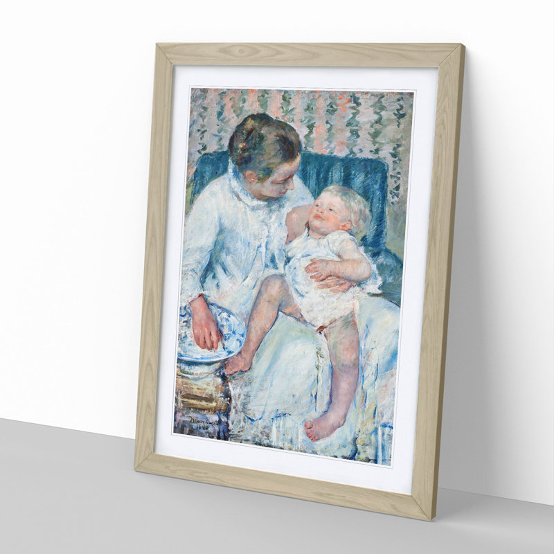 Mother and Child Vol.2 by Mary Cassatt - Picture Frame Painting, 48cm H x 36cm W x 2cm D, Oak Framed