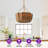 20" Organic Boho 5-Light Dimmable Bowl Chandelier With Handwoven Raffia Shade, Adjustable Height