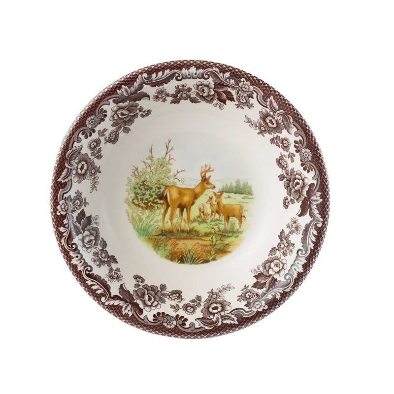 Spode Woodland Am.Wildlife Ascot Cereal Bowl 8" Mule Deer