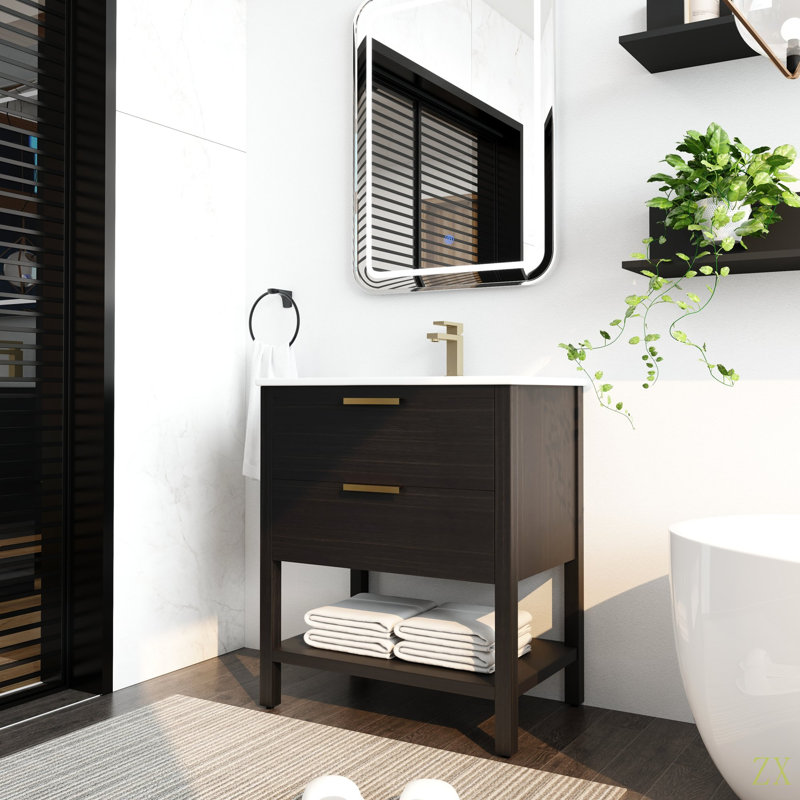 Meuble-lavabo 30 po avec lavabo et 2 tiroirs à fermeture en douceur