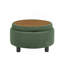 Repose-pieds rond avec rangement de 25 pouces avec plateau, table basse ronde en tissu capitonné avec rangement, repose-pieds rembourré avec plateau amovible pour le salon, la chambre à coucher-1032868989