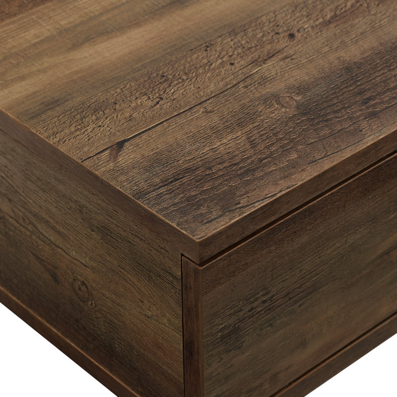 Cross Legs End Table, Rustic Oak, Reclaimed Barnwood