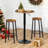 Bar Table, Height-Adjustable Round Pub Table 27-35.4 Inches With Sturdy Base, Modern Style, Easy To Assemble, Suitable For Small Space, Rustic Brown-1575667572
