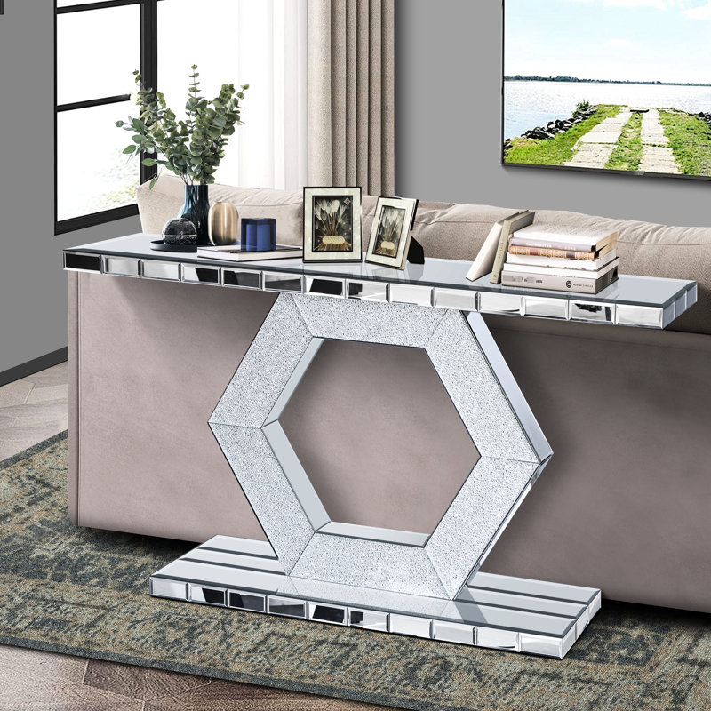 Miroir d'entrée hexagonal en cristal Sparkling