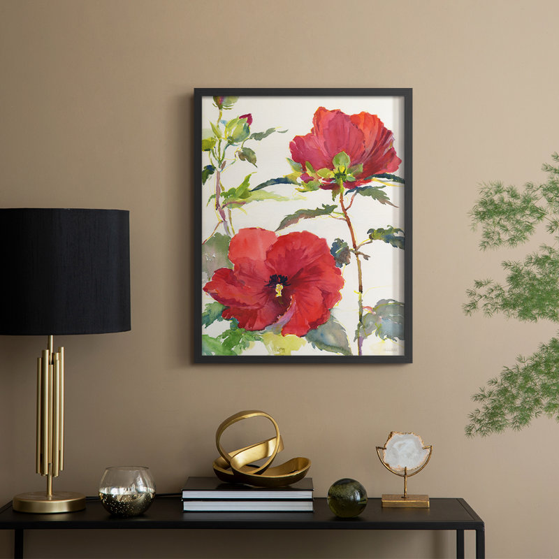Hibiscus Glow II Framed Print - Solid Wood