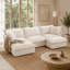 Canapé modulaire à assise profonde en U avec housse recouverte de U, canapé 3 places avec bordures françaises avec plusieurs grands coussins, canapé modulaire à assise profonde modulaire et confortable pour salon, chenille-898007406