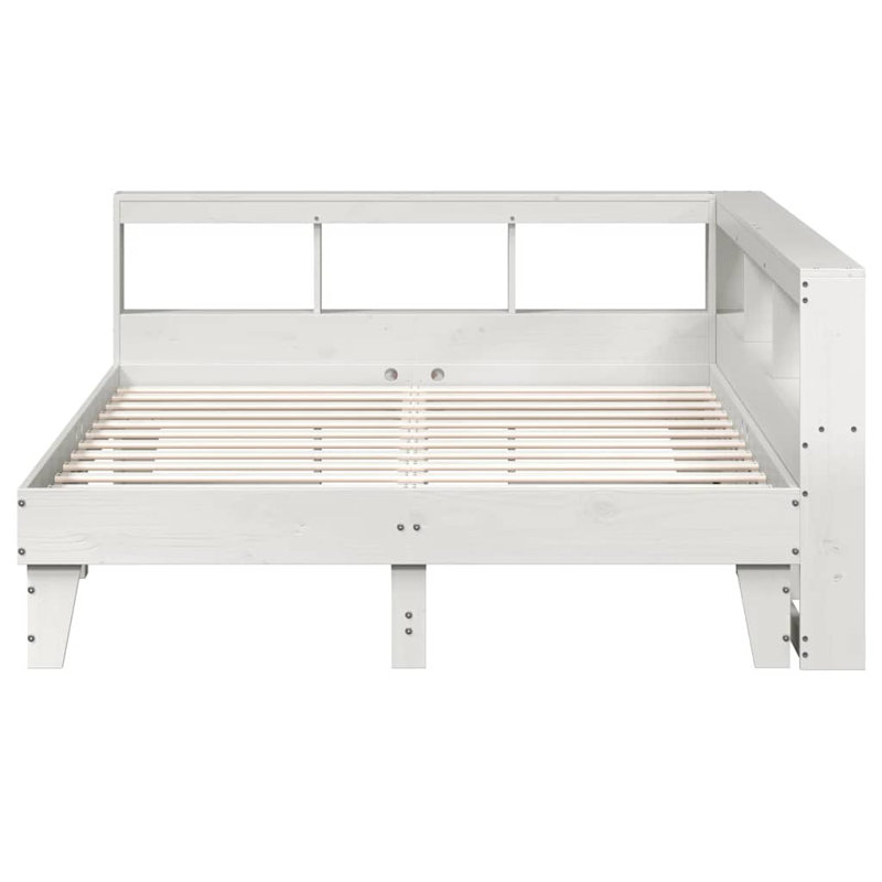 Solid Wood Storage Bed, King (5'), White