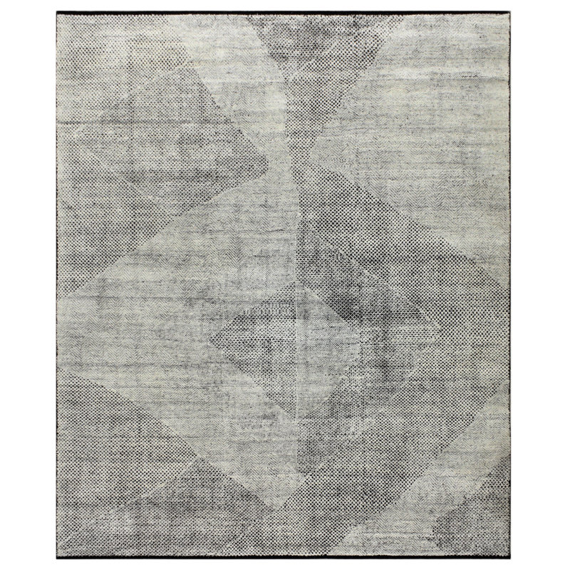 Gray Contemporary Wool Rug - 8'1" x 9'8"