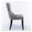 Chaise de salle à manger capitonnée en velours gris, pieds en hévéa massif et garniture cloutée