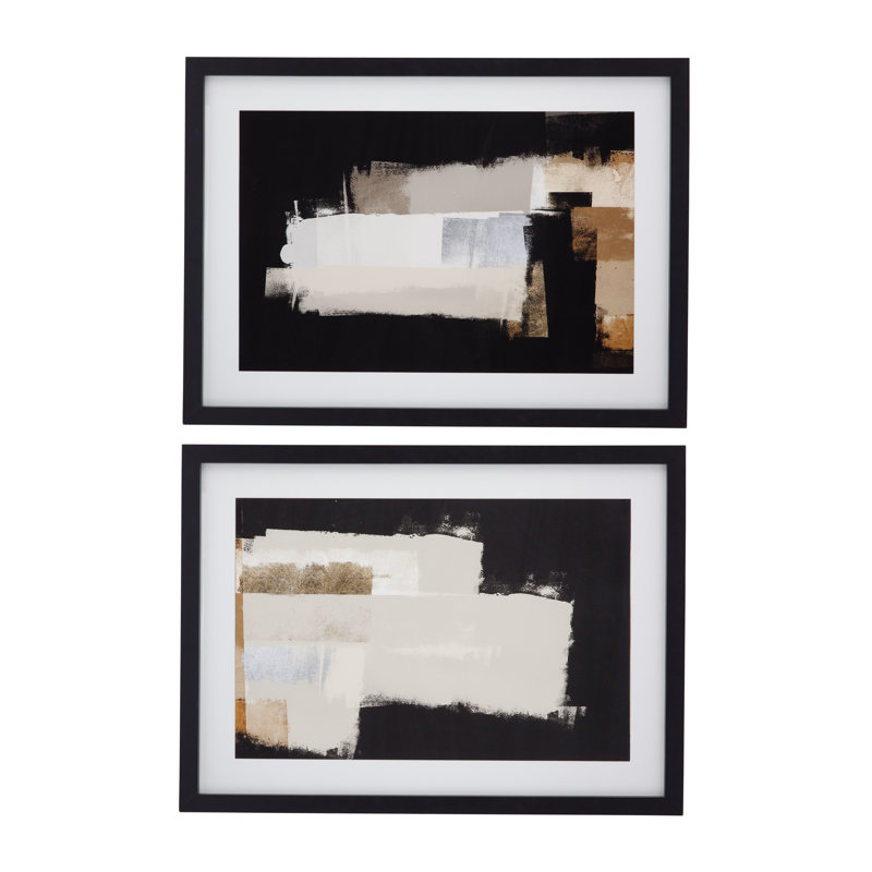 Sumatra, ensemble de 2 reproductions encadrées - moulures noir mat avec passe-partout blanc