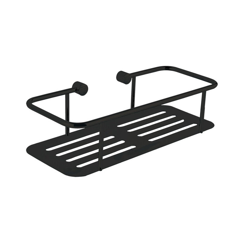 Panier de douche avec accessoires de douche - fixation murale - 11 po laiton / noir mat