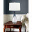 Lampe de table en verre bleu et blanc 31 po Tropea