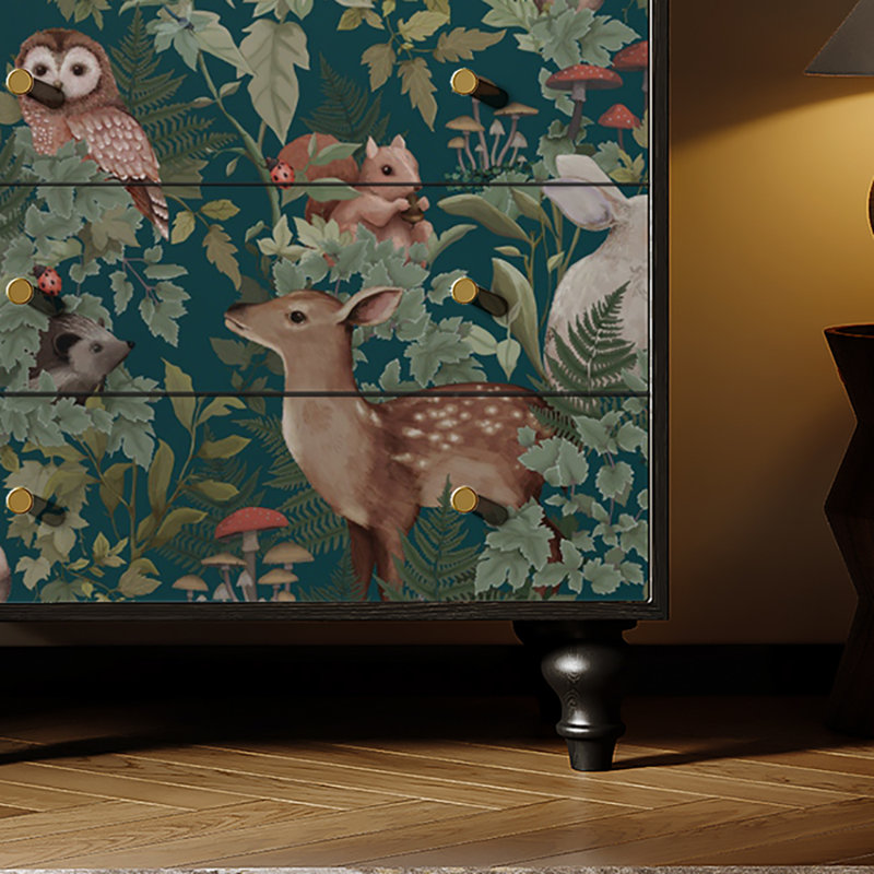 Commode avec commode, Vert / noir
