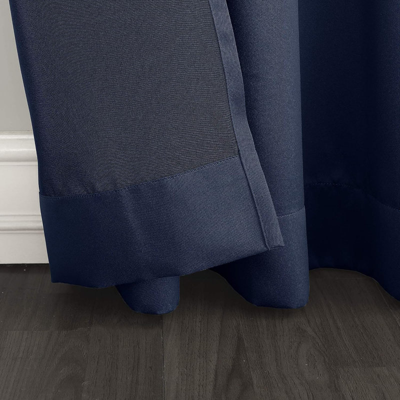 Rideau en polyester, L 54 po x L 108 po, Bleu marine