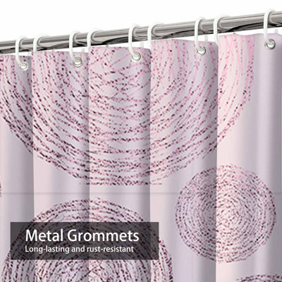 Metallic Rose Quartz Abstract Shiny Gold Shower Curtain with 12 Hooks