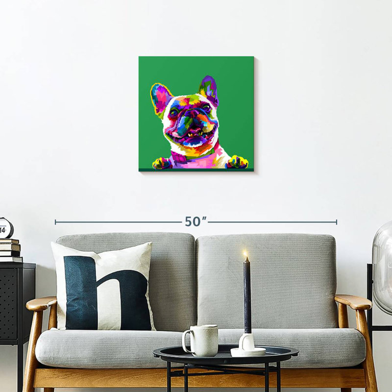 Bouledogue abstrait Brampt, H 20 po x l 20 po