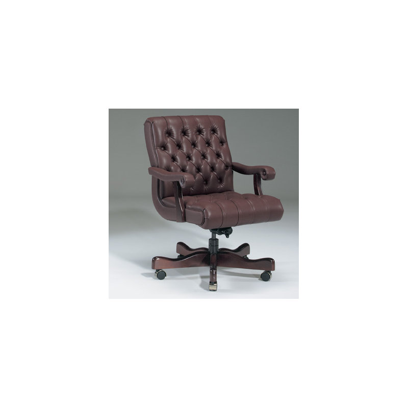 Polyester Blend Executive Chair, Included, Walnut, Currant