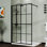 Walk-In Shower Screen 46" X 72" Black - Tempered Glass, Secure Structure For Black, 0.2" Glass Panel
