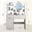 Dressing table with LED lighting mirror, adjustable brightness, dressing table with chair