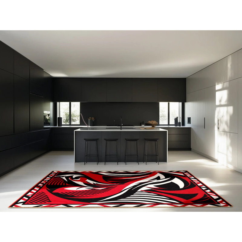 Abstract Prime Inferno Rug, Round 3'