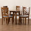 Baxton Studio Lilly Modern and Contemporary Grey Fabric Upholstered and Dark Brown Finished Wood 5-Piece Dining Set-141774941-207503050