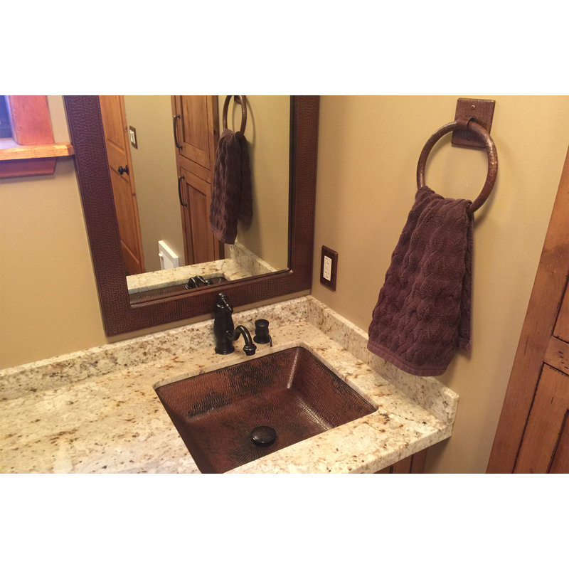 36" Rectangle Hammered Copper Mirror