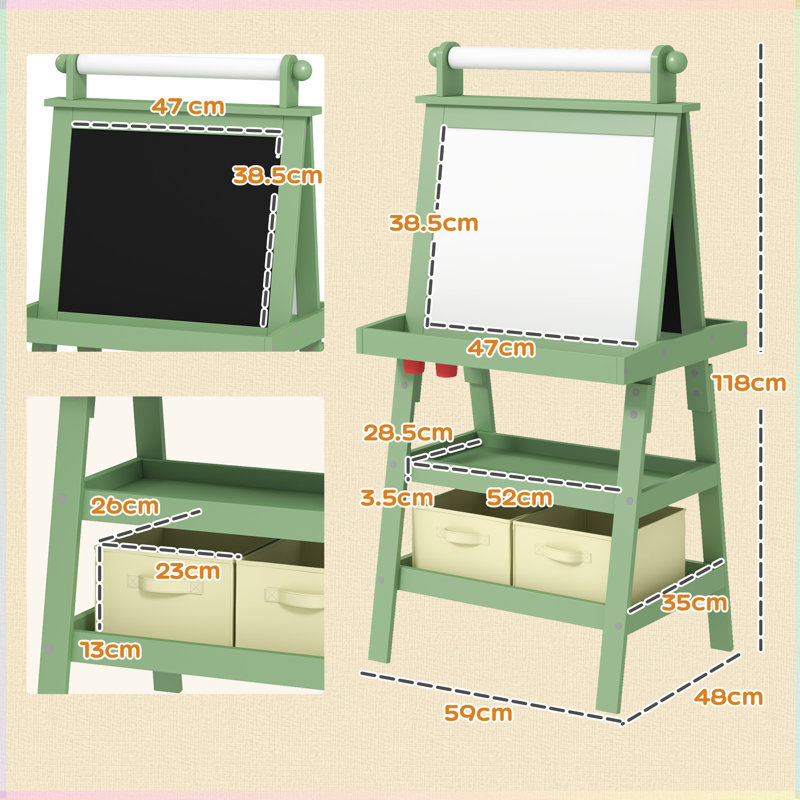 Laub Isabelle & Max Adjustable Manufactured Wood Board Easel, Green