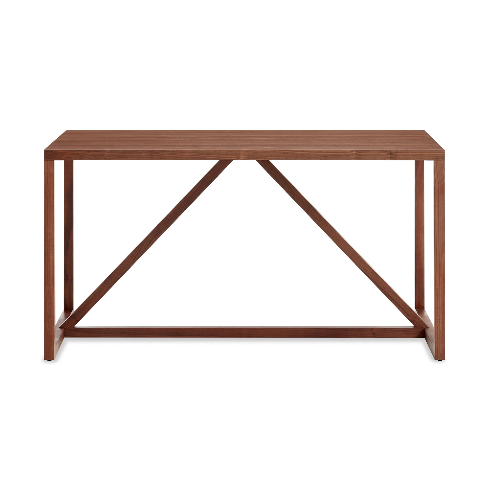 Strut Dining Table, 28" W x 56" L, Walnut, Standard (29" Height)