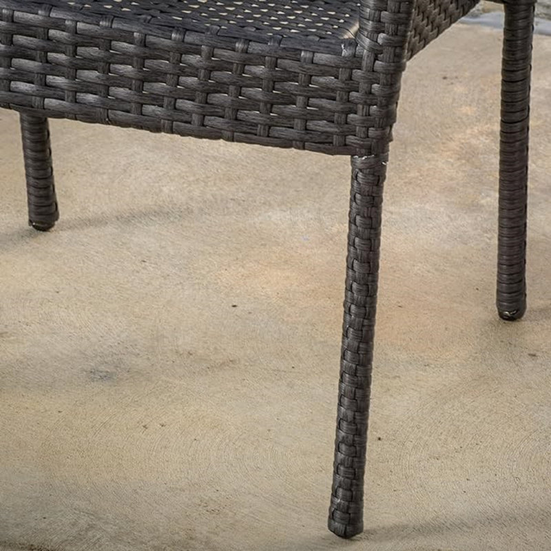 Chaise empilable en osier Pe, 1 pièce, Gris