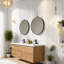 Meuble-lavabo et lavabo mural moderne en chêne doré moderne, peu encombrant