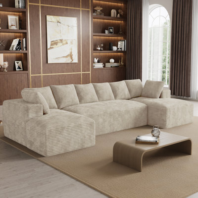 Adame Boneless Compression Sectional Oversized Sofa Couch With Pillows
