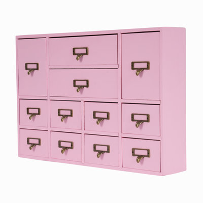 Wood Stackable Desk Organizer with 12 Drawers