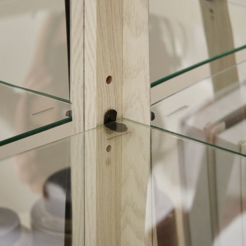 Vitrine d'angle avec vitrine de coin, Blanc antique