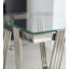 Table de bout carrée 20 pouces, table de bout moderne en acier inoxydable, table basse en verre trempé double couche, table d'appoint avec rangement