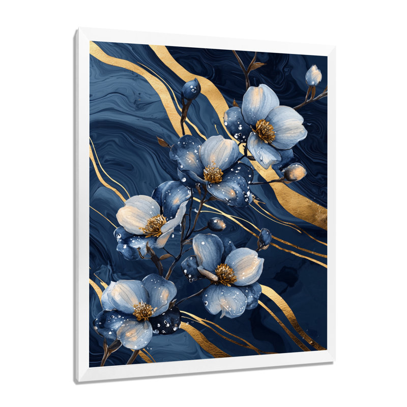 Lamy - impressions sur toile florales, H 32 po x l 24 po, Reproduction encadrée sans passe-partout, Blanc