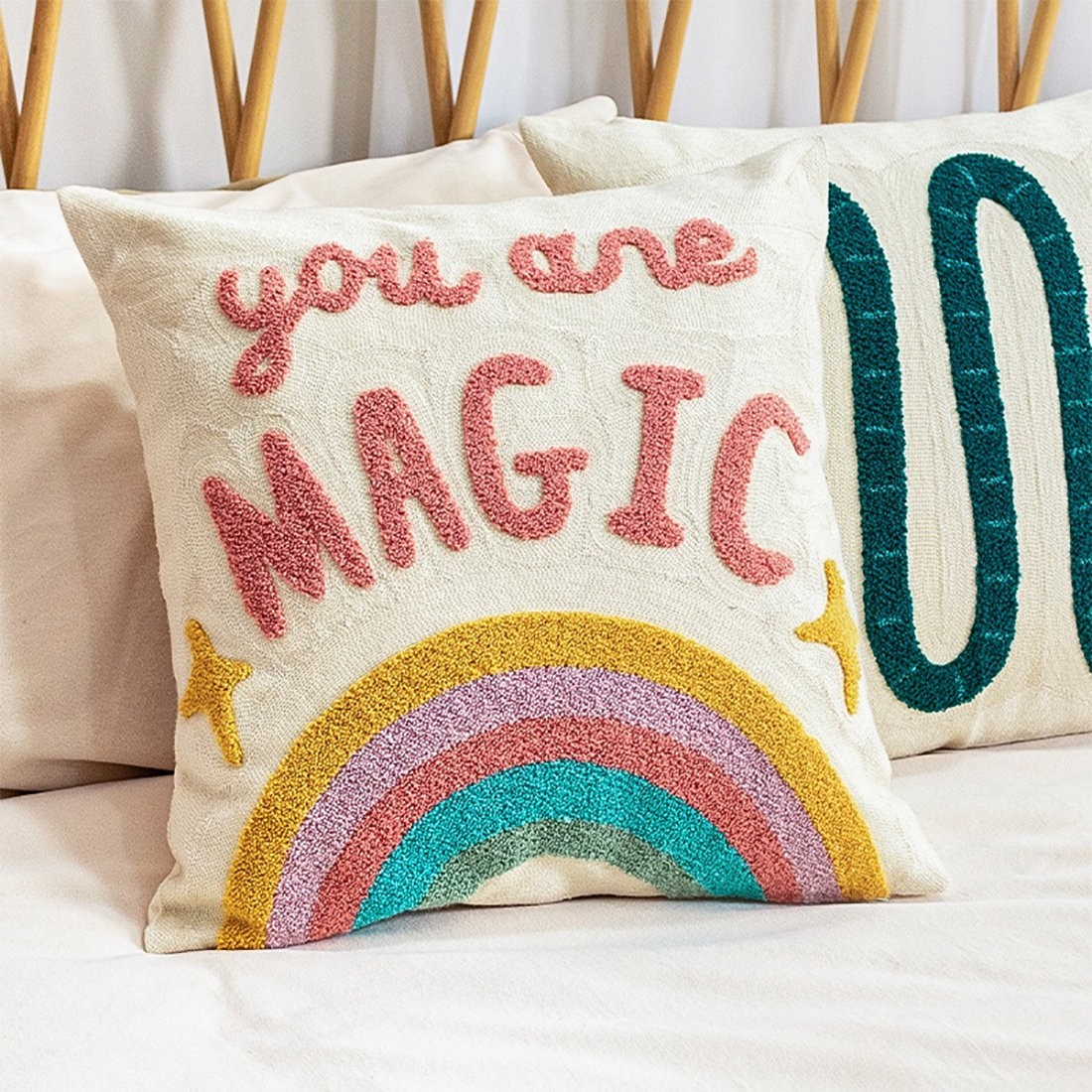 Unicorn letter clearance pillow